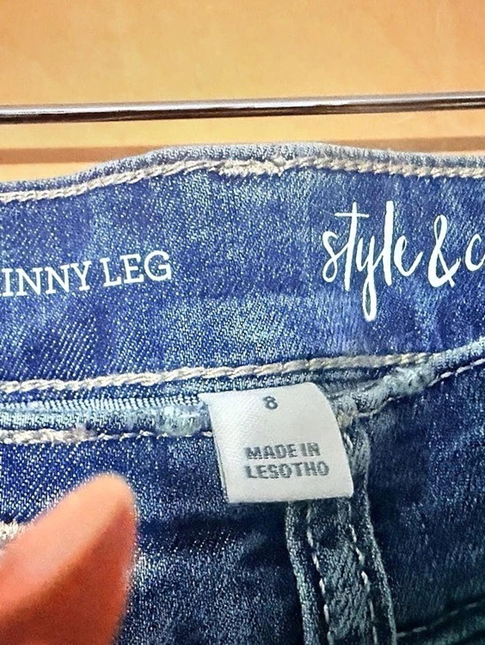 Style & Co Skinny Leg Skinny Jeans in Blue Size 8